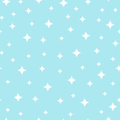 Seamless pattern with stars on a blue background. Vector illustration for fabrics, textures, wallpapers, posters, postcards. Childish fun night print. Editable elements.