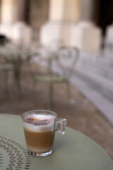cup of coffee on the table in Paris