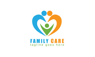 Obraz premium Family heart logo design template