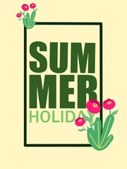 summer card with flowers