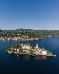 San Giulio Island on Lake Orta, Italy.