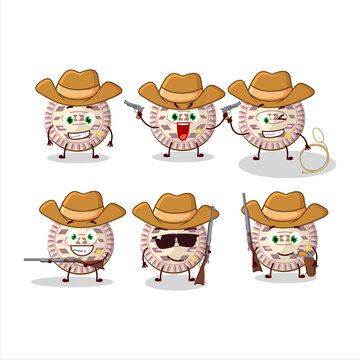 Cool cowboy vanilla biscuit cartoon character with a cute hat