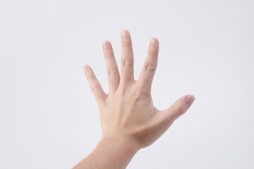left hand isolated on white background