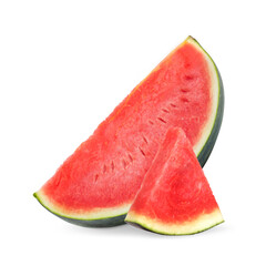 Watermelon isolated. Slices of watermelon fruit isolated on white background.