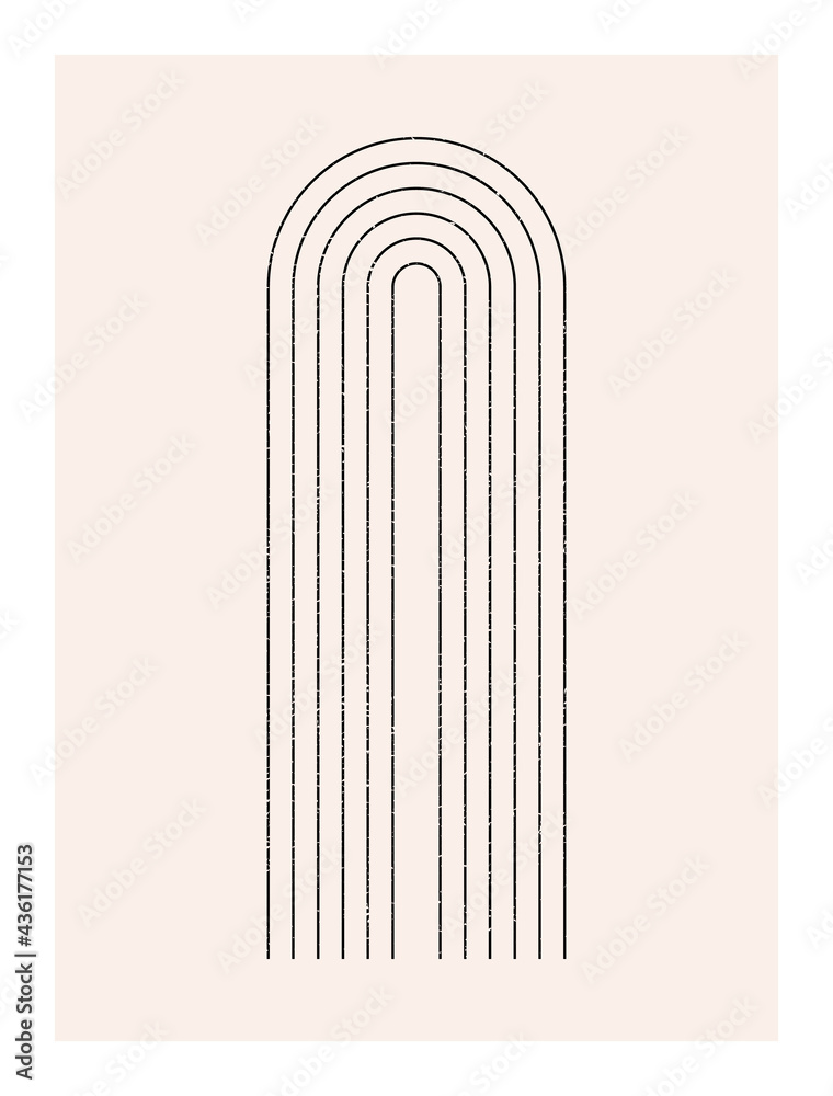 Poster abstract wall art. inspired by mid century modern design contemporary vector geometric background. m