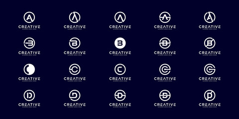 Set of initial letter a,b,c and d logo design template. icons for business of luxury, elegant, simple