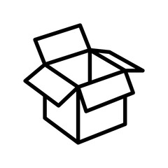 carton box line icon vector. carton box sign. isolated contour symbol black illustration - obrazy, fototapety, plakaty