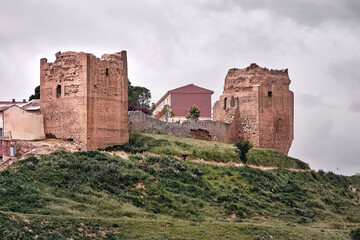 Fototapeta na wymiar Ruined muslim Castle in Valderas, Leon, Tierra de Campos, Castile and Leon.