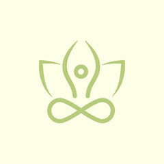 Vector Yoga Zen Logo Human Leafs