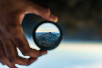 looking through a glass