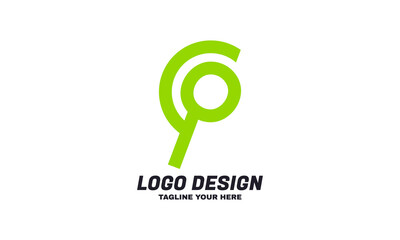 abstract illustration Business corporate logo design template line style green color