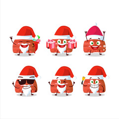 Santa Claus emoticons with watermelon ice cream scoops cartoon character