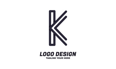 stock illustration navy letter K alphabet logo design icon for business