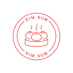 Dim sum logo. Label for asian food, Chinese food stamp