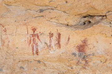The rock paintings, dating back up to the Stone Age, Chad, Africa