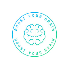 Boost your brain logo. Brain-boosting icon