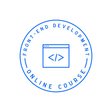 Front-end development icon. Online course logo template