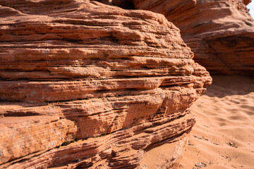 Red Sandstone Rocks in a Canyon in Page, Arizona