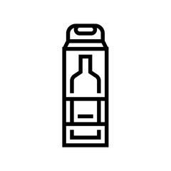 bottle of alcohol box line icon vector. bottle of alcohol box sign. isolated contour symbol black illustration - obrazy, fototapety, plakaty