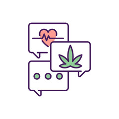Online support for addiction RGB color icon. Isolated vector illustration. Medical help to treat health problems. Dealing with alcohol and narcotics consumption simple filled line drawing.