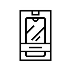 mobile phone box line icon vector. mobile phone box sign. isolated contour symbol black illustration - obrazy, fototapety, plakaty