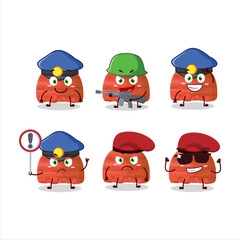 A dedicated Police officer of watermelon ice cream scoops mascot design style