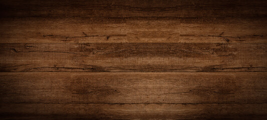 Old brown rustic dark grunge wooden timber texture - wood background banner.