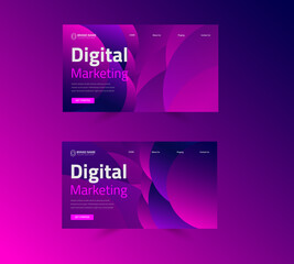 Digital marketing web landing page design. web vector template design.