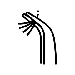 false eyelashes holding tweezer line icon vector. false eyelashes holding tweezer sign. isolated contour symbol black illustration