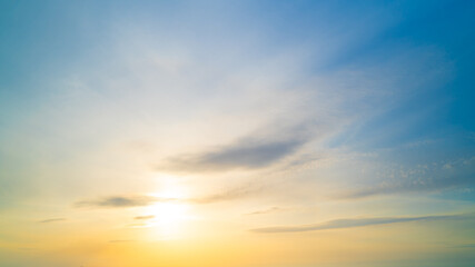 Naklejka na ściany i meble Beautiful textured sky with clouds at sunset