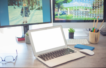 businessman using his laptop at work