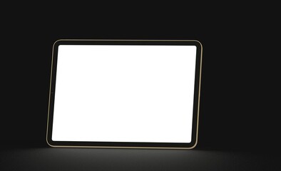 Photo Black tablet computer with blank 3d