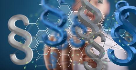 3D rendering digital paragraph law symbol