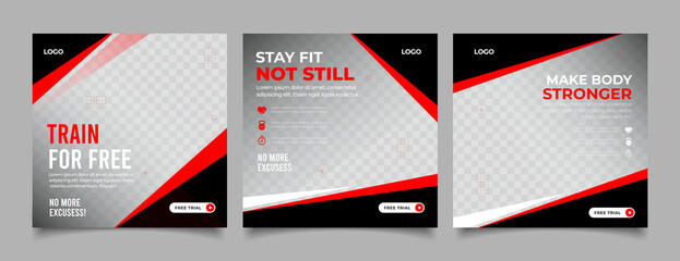 Fitness social media post banner template	