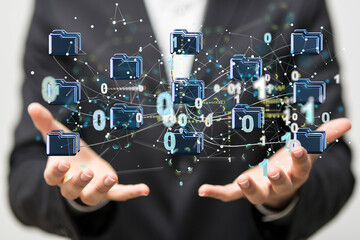 data Internet infrastructure concept. Abstract technology background. 3D rendering.