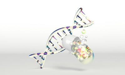 Abstract luminous DNA molecule. Hand of doctor touching and cut dna for checking with analysis chromosome DNA genetic of human on virtual interface. Medicine, Medical science and ... Mehr anzeigen.