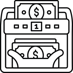 Counting Machine with fake bill detection Concept, banknote counter Vector Icon Design, Business and Management Symbol, Banking and finance Sign, ECommerce and Delivery Stock illustration