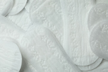Hygiene pads on whole background, close up