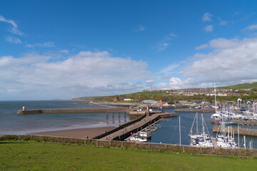 Whitehaven Cumbria coast town near the Lake District with boats and harbour England UK