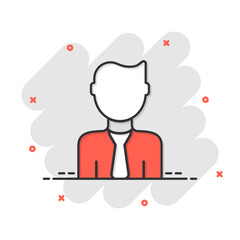 People communication icon in comic style. People cartoon vector illustration on white background. Partnership splash effect business concept.