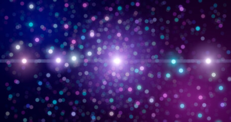 Fototapeta premium 3d rendering. Fantastic background of bright glowing particles in deep space. Particle waves on black background