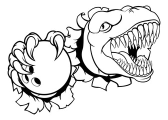 Dinosaur Bowling Player Animal Sports Mascot © Christos Georghiou