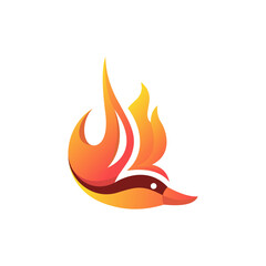 Duck Flame Vector Logo Design