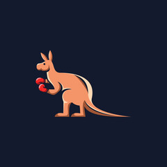 Kangaroo Punch Vector Logo Design