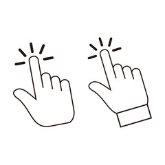 Hand click set vector icon illustration sign