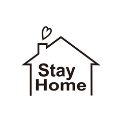 Stay home illustration. Quarantine isolation house icon. Pandemic coronavirus prevention campaign