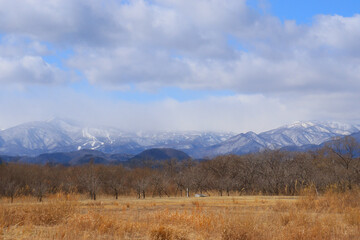 Obraz premium 雪化粧の蔵王連峰 広大な風景