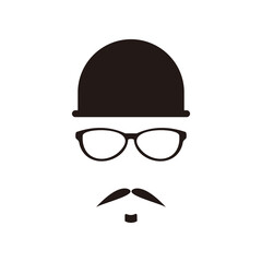Hat and glasses icon design template vector