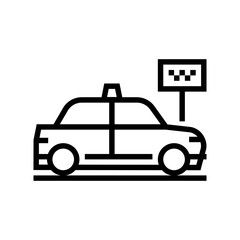 taxi stop motel line icon vector. taxi stop motel sign. isolated contour symbol black illustration