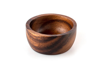 wood bowl on white background